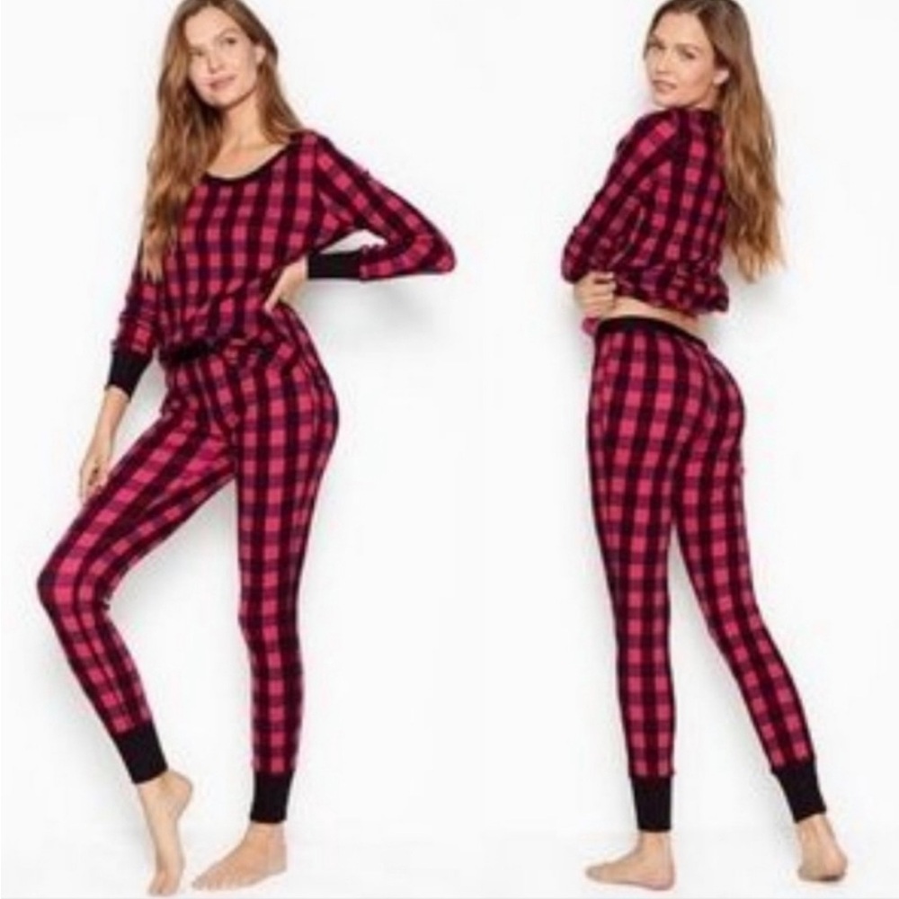 Victoria’s Secret Buffalo Plaid Thermal Pajama Set